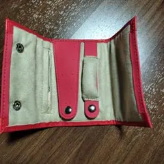 三つ折りトラベルポーチ　レッド