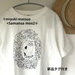 【新品タグ付き】サマンサモスモス×松尾ミユキ＊猫とお花Tシャツ★完売品のサムネイル