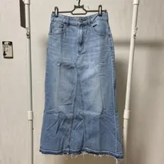 GU デニムロングスカート ライトブルー