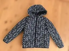 プチバトー　8ans/128cm ネイビー花柄中綿コート・ベスト2way