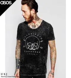 エイソス メンズ Tシャツ ブラック XS