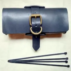 レザーコンパクトバッグ/姫路産ダークネイビー牛革G/ツール/バック/ハンドメイド