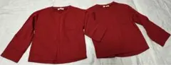 Right-on MPS 双子コーデ　赤 リブ素材 Vネック トップス