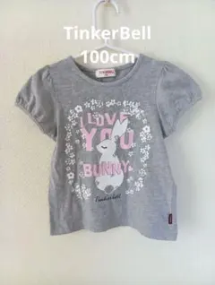 Tinkerbell グレー こども半袖Tシャツ うさぎプリントのサムネイル