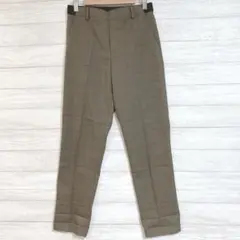 ユニクロ☆グレンチェック スマートスタイルアンクルパンツ 茶色 S