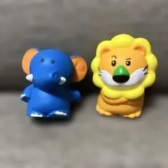 たべっ子どうぶつ ミニソフビフィギュア ライオン　ゾウくん　2個