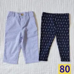 ラルフローレン　80　ストライプパンツ　レギンス　2点まとめ売り　#447