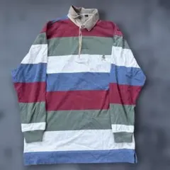 ストライプ コットン ポロシャツ