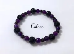 ☆ブラックオニキス・アメジスト・モリオン☆パワーストーン（天然石）ブレスレット☆
