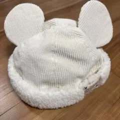 ミッキーマウス 耳付きホワイト帽子
