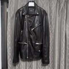 【ZARA 】リアルレザーダブルライダースジャケット