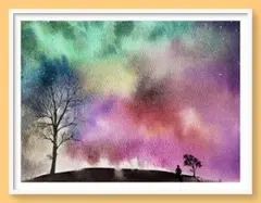 瞑想の世界　 水彩画　原画