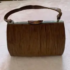 【昭和レトロ】アンティーク　皮　ハンドバッグ