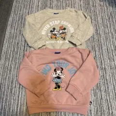 ミッキー・ミニー 起毛トレーナー2枚セット　90サイズ　ディズニー