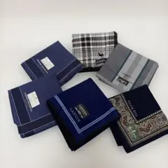 【未使用品】紳士ブランドハンカチ　6枚　ラルフローレン・ランバン　他