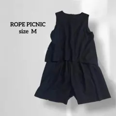 ロペピクニック パンツセットアップ 黒色 ノースリーブ シンプル a3273