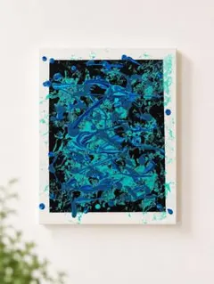 抽象画 青系 水の流れ - メルカリ
