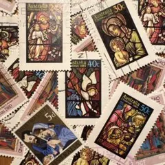 おしゃれな外国切手　オーストラリア　クリスマス切手　8種　30枚　海外切手