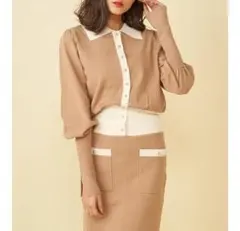 【美品】ロイヤルパーティー ベージュ ニットカーディガン