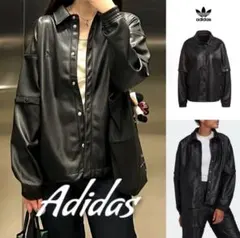 adidas ブラック レザージャケットのサムネイル