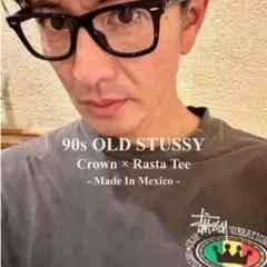 【激レア・キムタク着】90s OLD STUSSY ラスタクラウンT M 黒タグのサムネイル