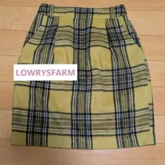 イエローと黒のチェック柄タイトスカート ローリーズファーム【L】