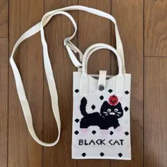 ★値下げ！★ スマホショルダーバッグ 黒猫
