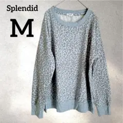 Splendid 【M】トレーナー スウェット レオパード柄 プルオーバー 青系