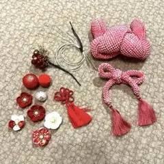 かのこ　ちんころ　七五三　日本髪　新日本髪　髪飾りセット　水引き　鞠