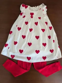 【新品未使用】プチバトー　ワンピースロンパース&レギンスセット