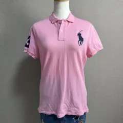 ラルフローレン ポロシャツ ビッグポニー Y2K ピンク ネイビー レディースS