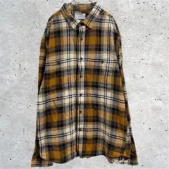 オールドネイビー シャツ レギュラー長袖 チェック XL 黄 綿 カジュアルのサムネイル