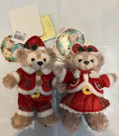 ダッフィー シェリーメイ ぬいぐるみ チェーン バッヂ セット クリスマス 12