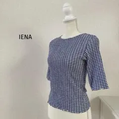 ❤️IENA イエナ❤️ カットソー　チェック　ブルー　フリル　《F》のサムネイル