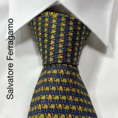 TG3100 Salvatore Ferragamo ラクダ シルク ネクタイ