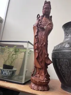 木彫 観音菩薩像 仏像 彫刻 置物