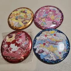 サンリオ　キラキラBIG缶バッジ キティ マイメロ　プリン シナモロール