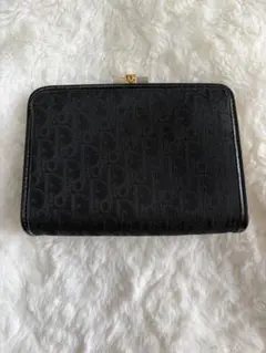 Dior ブラックレザー フレームポーチ