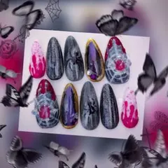 蜘蛛・ダークデザインネイルチップ