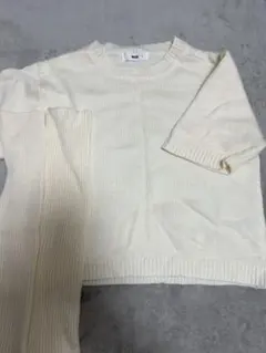 白 アイボリー WEGO ニット アームウォーマー付き