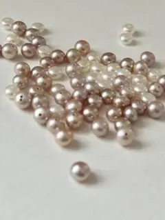 ✨粒揃い！AAAAランク✨ 【厳選照り】3-3.5mm 天然ベビーパール連 
