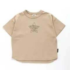 BREEZE モチーフ刺繍半袖Tシャツ 120cm ベージュ 星柄のサムネイル