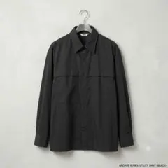 【美品】UNIQLO U オーバーサイズシャツ チャコール Mサイズのサムネイル