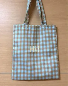 GU トートバッグ ギンガムチェック 大きめ A4 エコバッグ サブバッグ