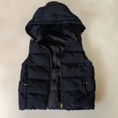 GUフード付きネイビー ダウンベスト