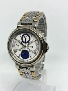 【稼動】 SEIKO ALBA 腕時計 トリプルカレンダー ムーンフェイズ QZ 稼動】 SEIKO ALBA 腕時計 トリプルカレンダー ムーンフェイズ QZ