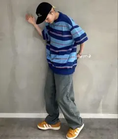 【Snap club】 ビックシルエット アソートサマーニット/半袖 ニット M