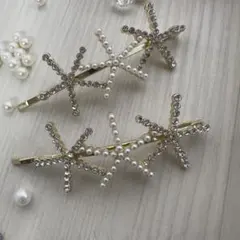 ☆✴︎ヘアピンコーナー367キラキラストーンとパール付可愛いヘアピン2点セット高級