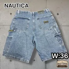 【NAUTICA】 USA製 デニム ペインターショーツ ハーフパンツ W36のサムネイル