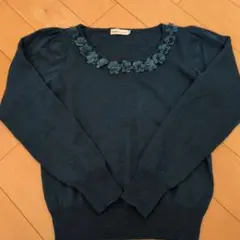 【未使用に近い】earth music&ecology ダークグリーン セーター